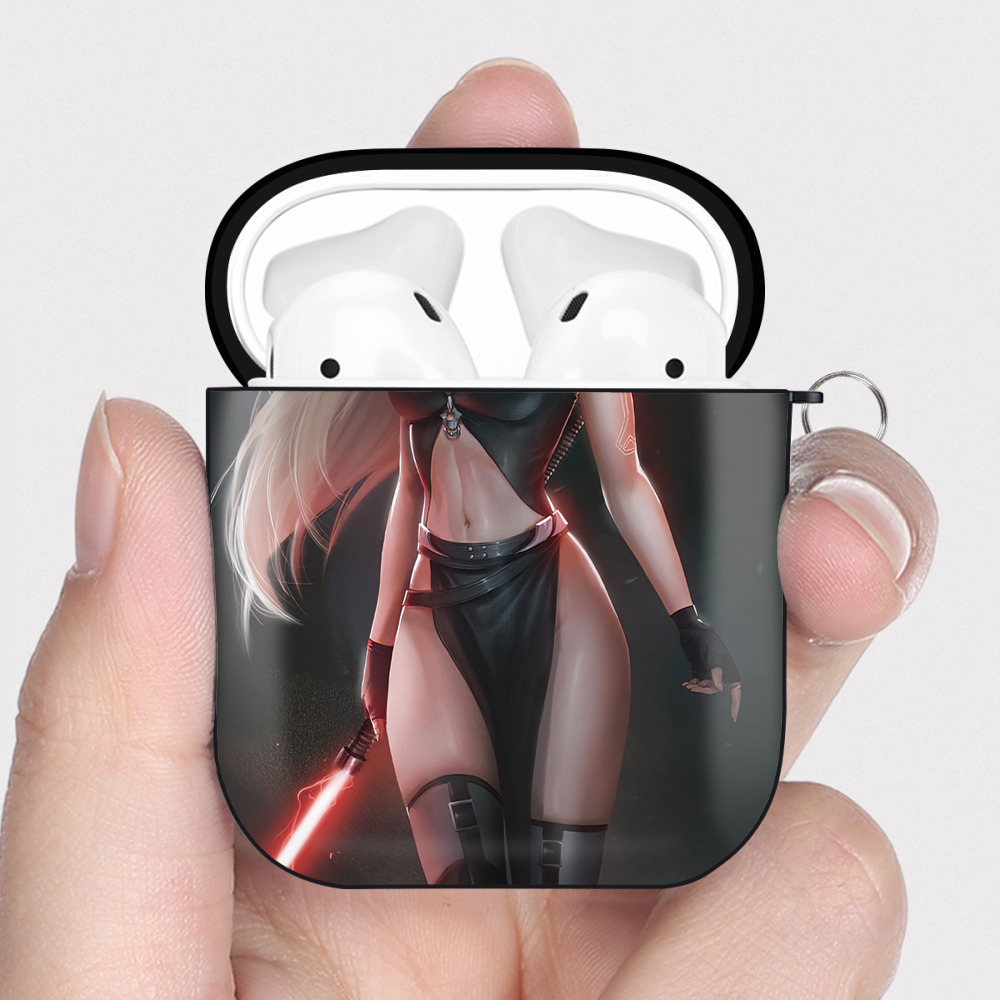 （画像用） スター・ウォーズ Star Wars AirPods 第2世代保護ケース ハードシェル ブラック 耐衝撃・防指紋・カラビナ付き