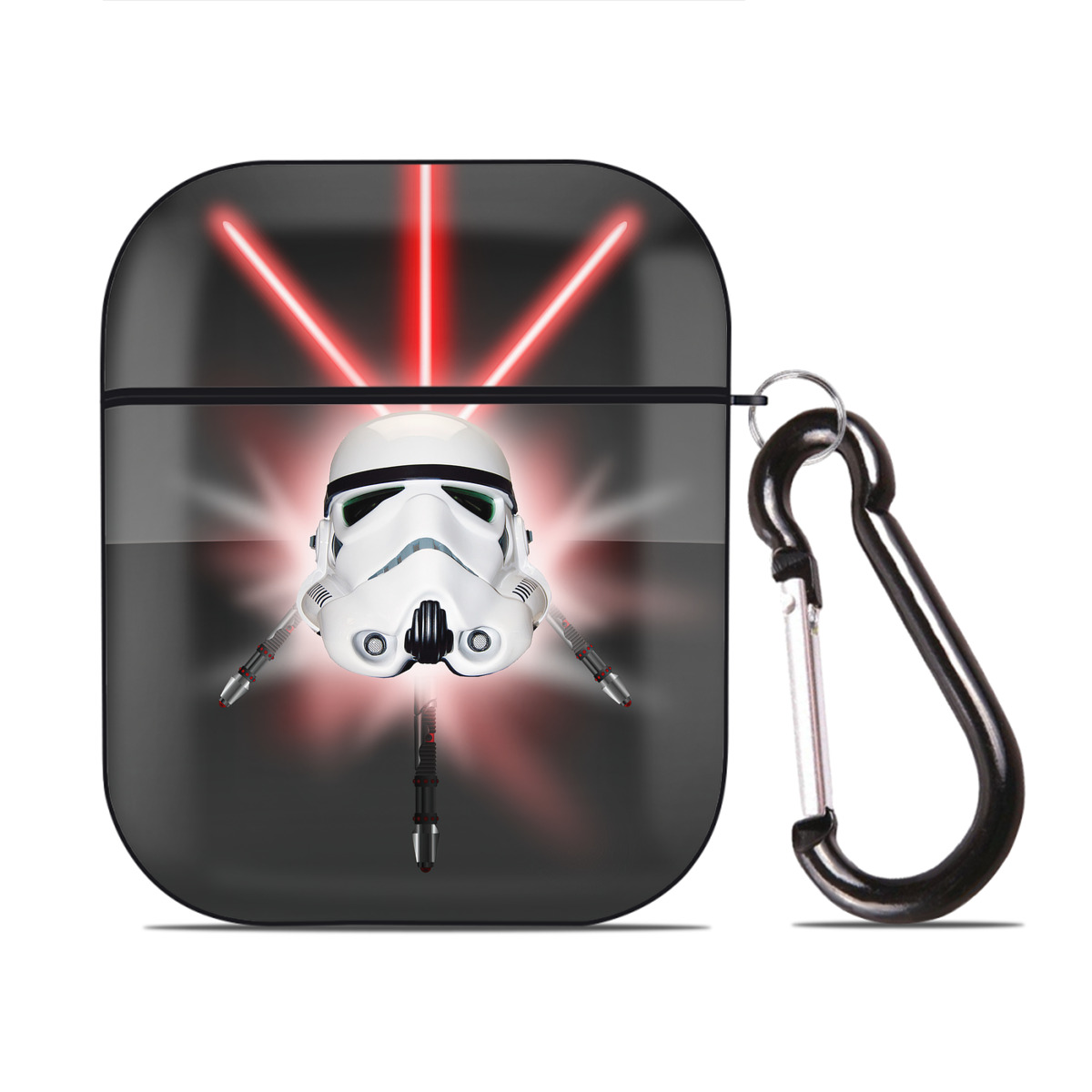 （画像用） スター・ウォーズ Star Wars AirPods 第2世代保護ケース ハードシェル ブラック 耐衝撃・防指紋・カラビナ付き
