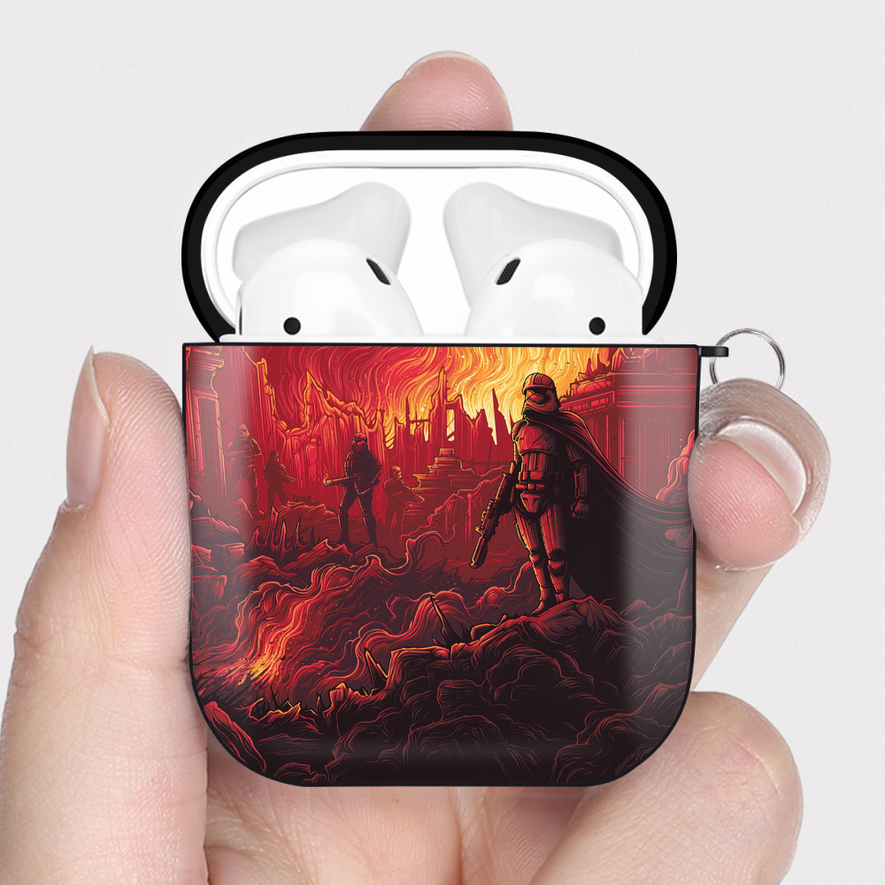 （画像用） スター・ウォーズ Star Wars AirPods 第2世代保護ケース ハードシェル ブラック 耐衝撃・防指紋・カラビナ付き