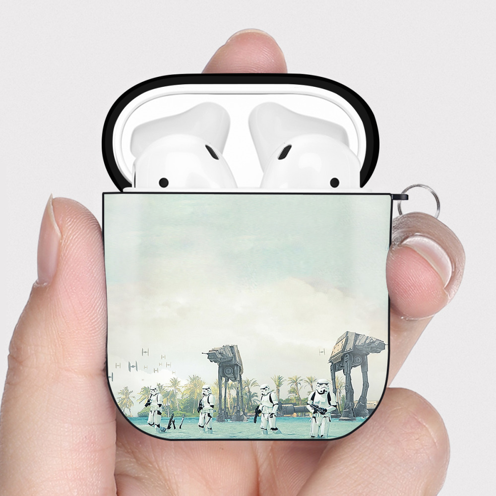 （画像用） スター・ウォーズ Star Wars AirPods 第2世代保護ケース ハードシェル ブラック 耐衝撃・防指紋・カラビナ付き
