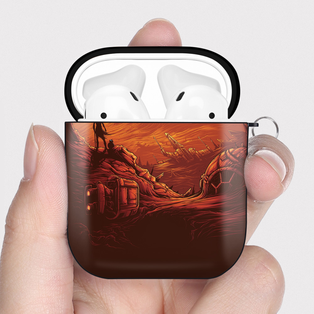 （画像用） スター・ウォーズ Star Wars AirPods 第2世代保護ケース ハードシェル ブラック 耐衝撃・防指紋・カラビナ付き