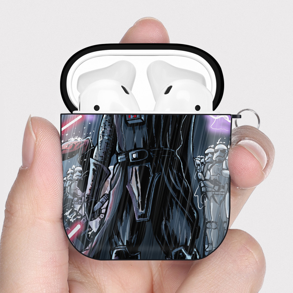 （画像用） スター・ウォーズ Star Wars AirPods 第2世代保護ケース ハードシェル ブラック 耐衝撃・防指紋・カラビナ付き