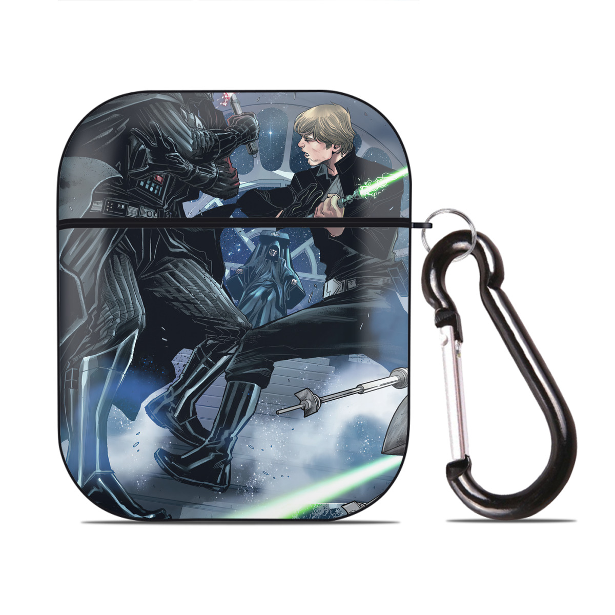 （画像用） スター・ウォーズ Star Wars AirPods 第2世代保護ケース ハードシェル ブラック 耐衝撃・防指紋・カラビナ付き