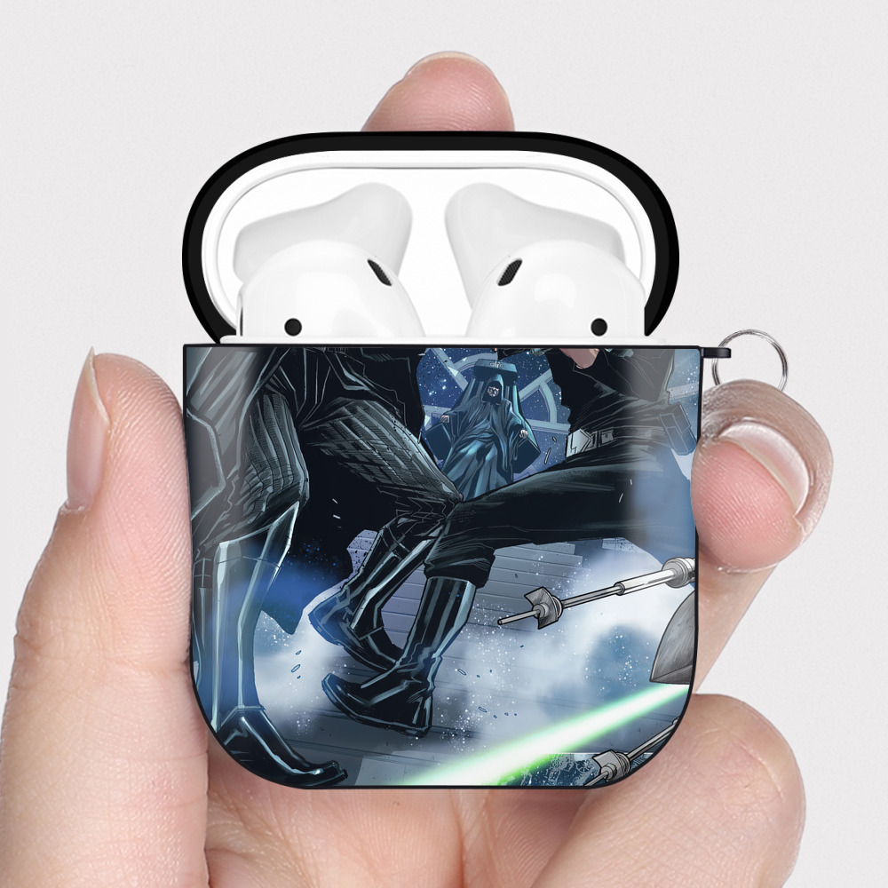 （画像用） スター・ウォーズ Star Wars AirPods 第2世代保護ケース ハードシェル ブラック 耐衝撃・防指紋・カラビナ付き