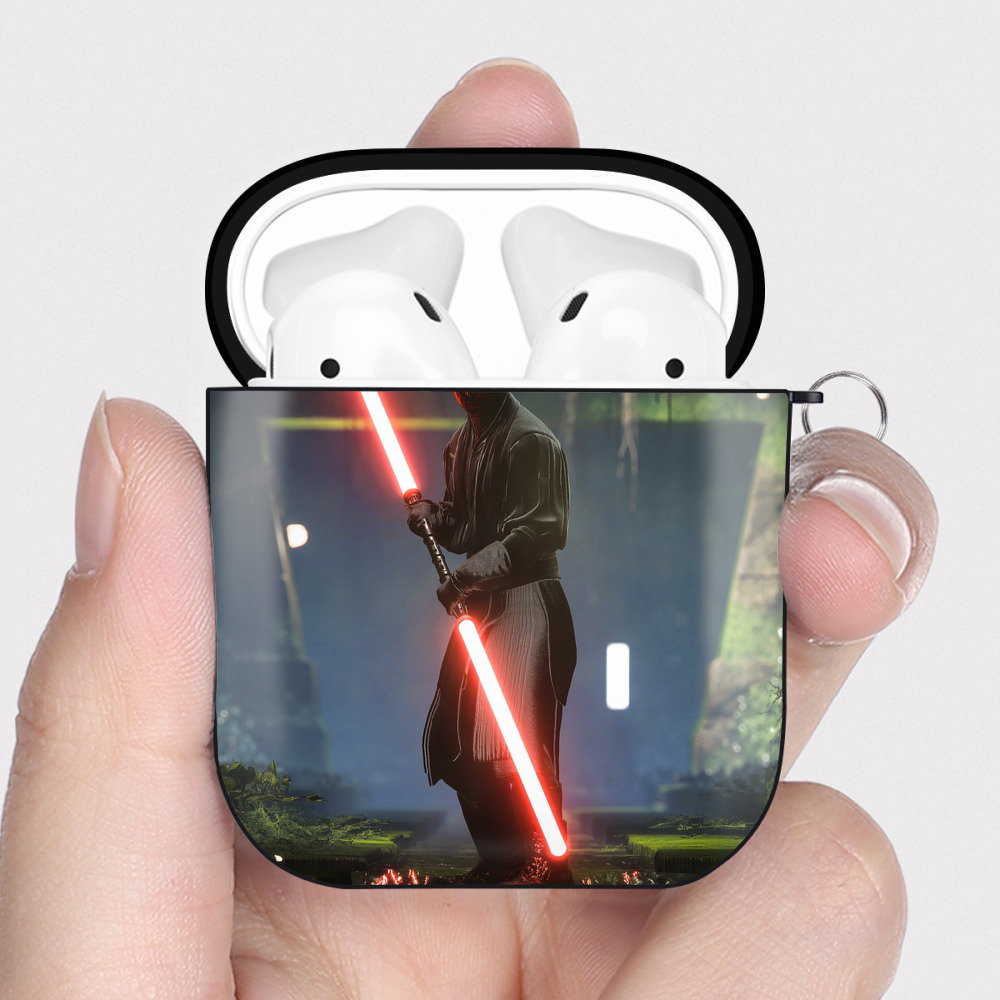 （画像用） スター・ウォーズ Star Wars AirPods 第2世代保護ケース ハードシェル ブラック 耐衝撃・防指紋・カラビナ付き