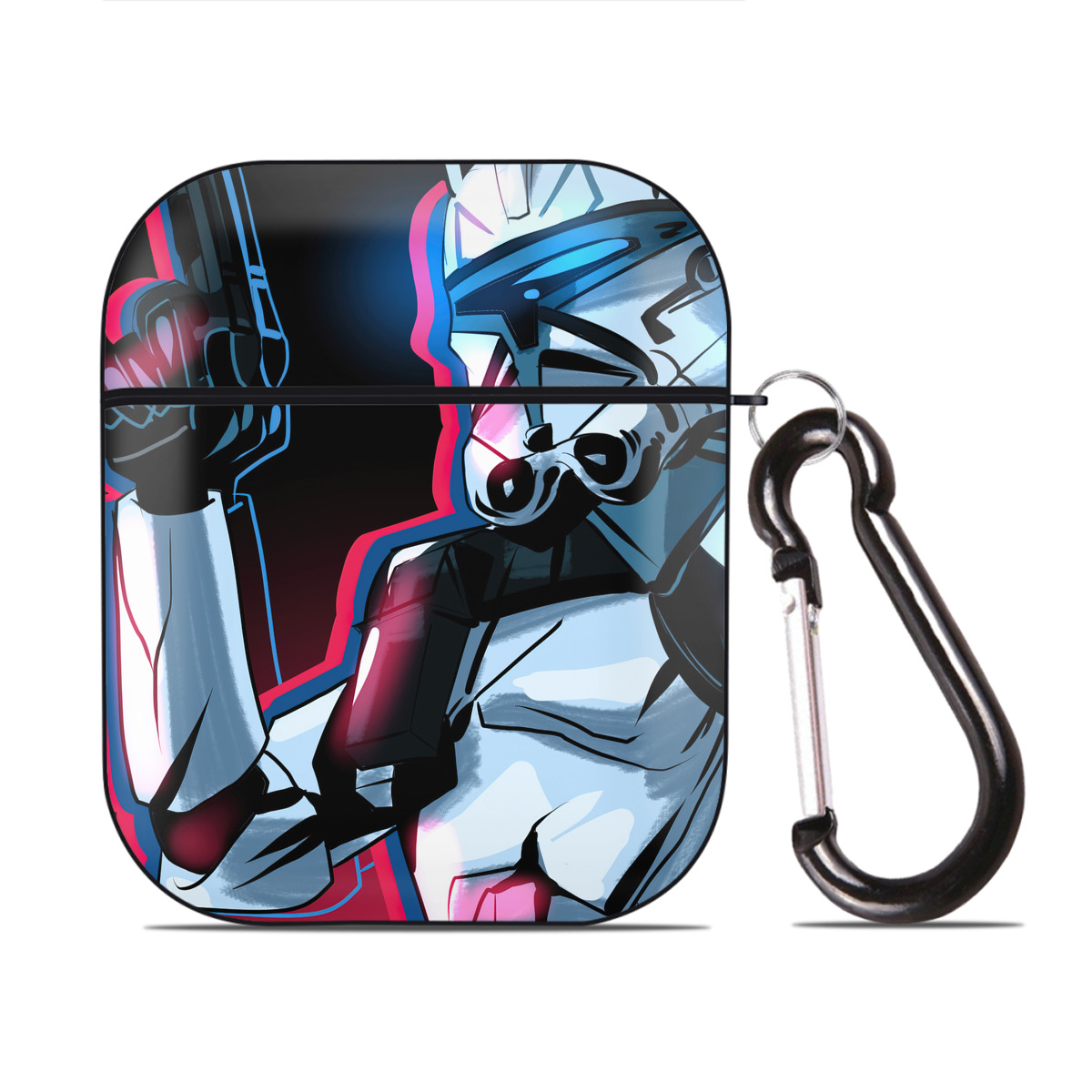 （画像用） スター・ウォーズ Star Wars AirPods 第2世代保護ケース ハードシェル ブラック 耐衝撃・防指紋・カラビナ付き