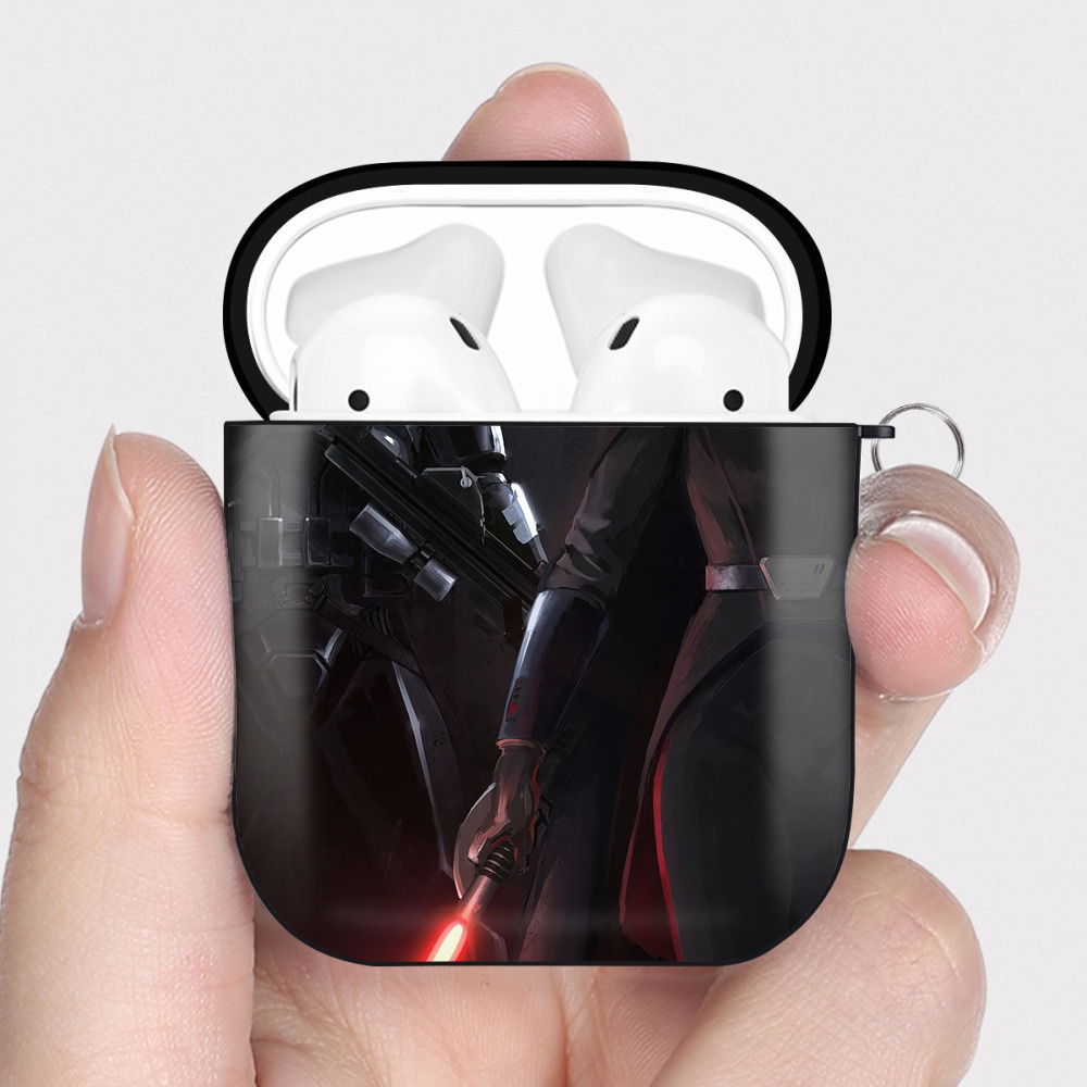 （画像用） スター・ウォーズ Star Wars AirPods 第2世代保護ケース ハードシェル ブラック 耐衝撃・防指紋・カラビナ付き