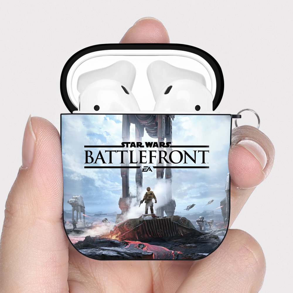 （画像用） スター・ウォーズ Star Wars AirPods 第2世代保護ケース ハードシェル ブラック 耐衝撃・防指紋・カラビナ付き