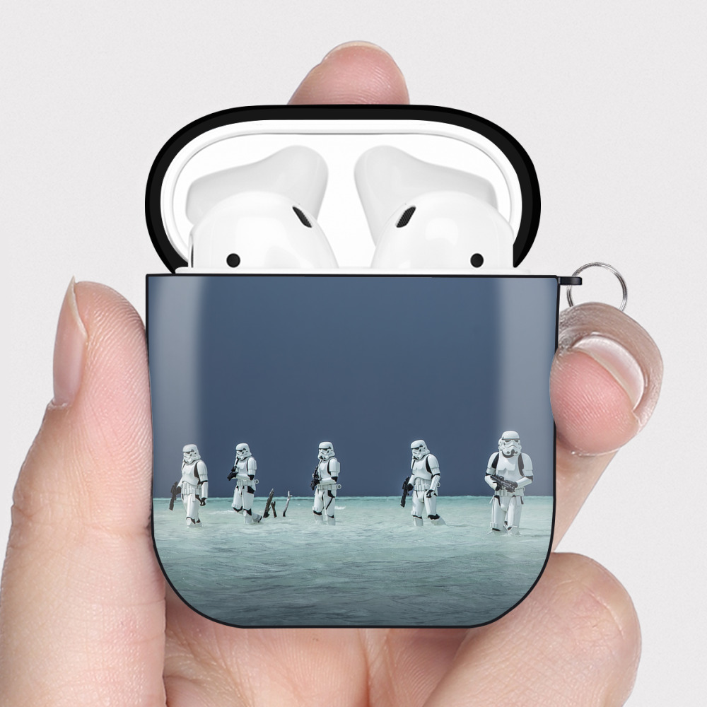 （画像用） スター・ウォーズ Star Wars AirPods 第2世代保護ケース ハードシェル ブラック 耐衝撃・防指紋・カラビナ付き