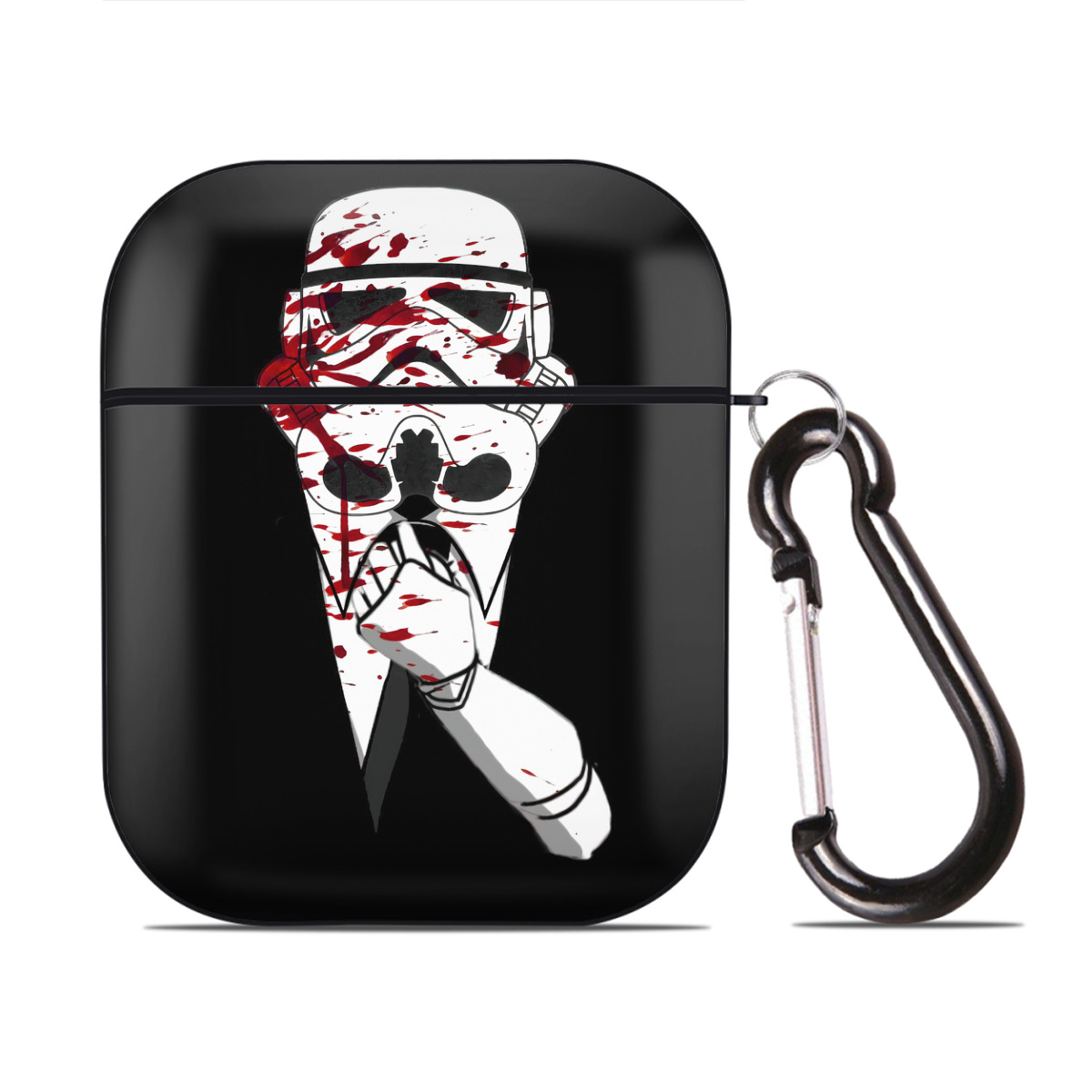 （画像用） スター・ウォーズ Star Wars AirPods 第2世代保護ケース ハードシェル ブラック 耐衝撃・防指紋・カラビナ付き