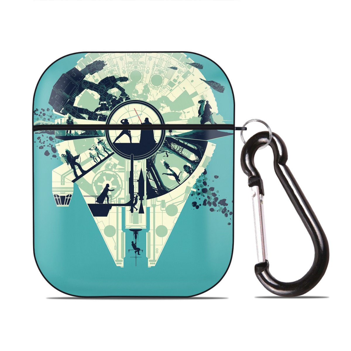 （画像用） スター・ウォーズ Star Wars AirPods 第2世代保護ケース ハードシェル ブラック 耐衝撃・防指紋・カラビナ付き
