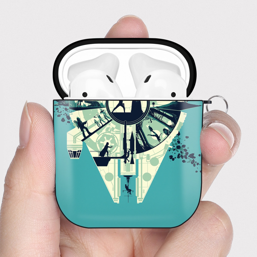 （画像用） スター・ウォーズ Star Wars AirPods 第2世代保護ケース ハードシェル ブラック 耐衝撃・防指紋・カラビナ付き