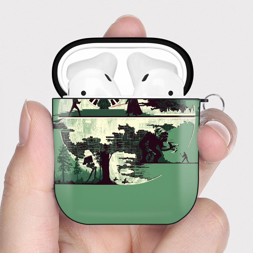 （画像用） スター・ウォーズ Star Wars AirPods 第2世代保護ケース ハードシェル ブラック 耐衝撃・防指紋・カラビナ付き