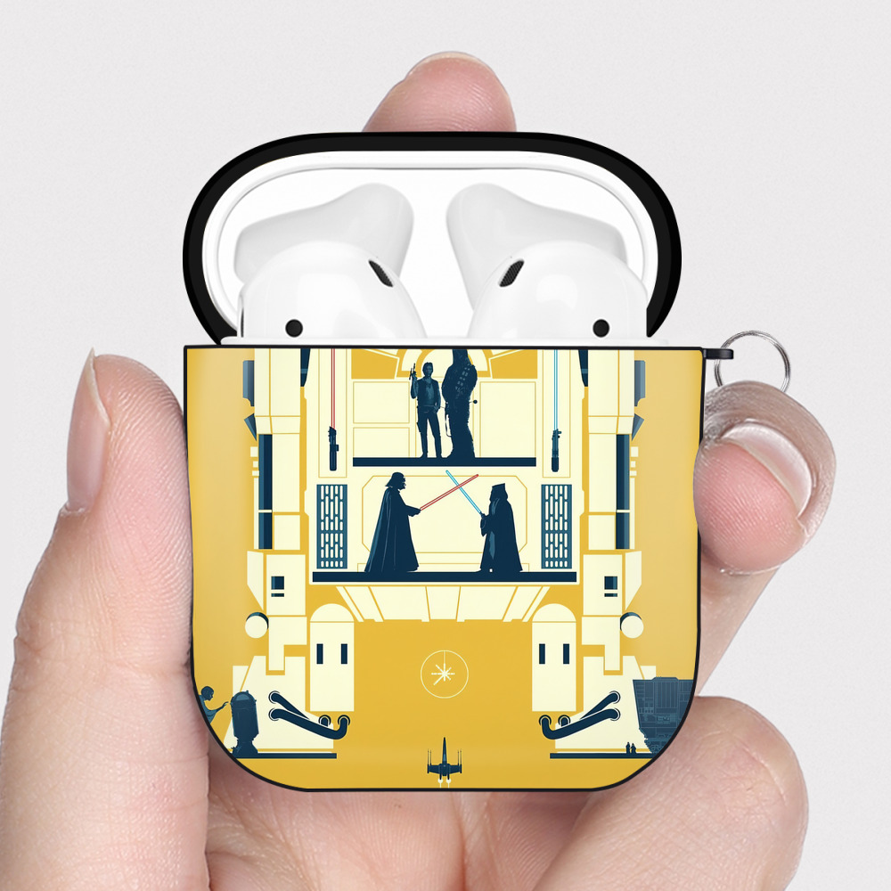 （画像用） スター・ウォーズ Star Wars AirPods 第2世代保護ケース ハードシェル ブラック 耐衝撃・防指紋・カラビナ付き