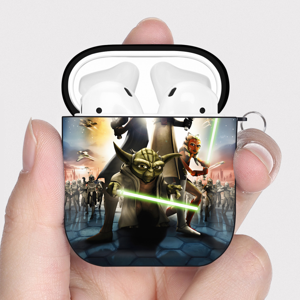 （画像用） スター・ウォーズ Star Wars AirPods 第2世代保護ケース ハードシェル ブラック 耐衝撃・防指紋・カラビナ付き