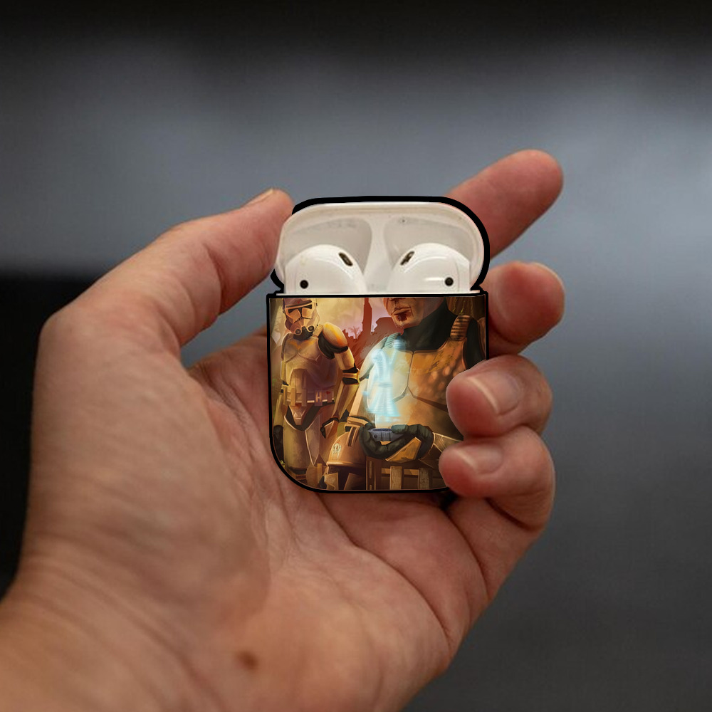 スター・ウォーズ Star Wars AirPods 第2世代保護ケース ハードシェル ブラック 耐衝撃・防指紋・カラビナ付き
