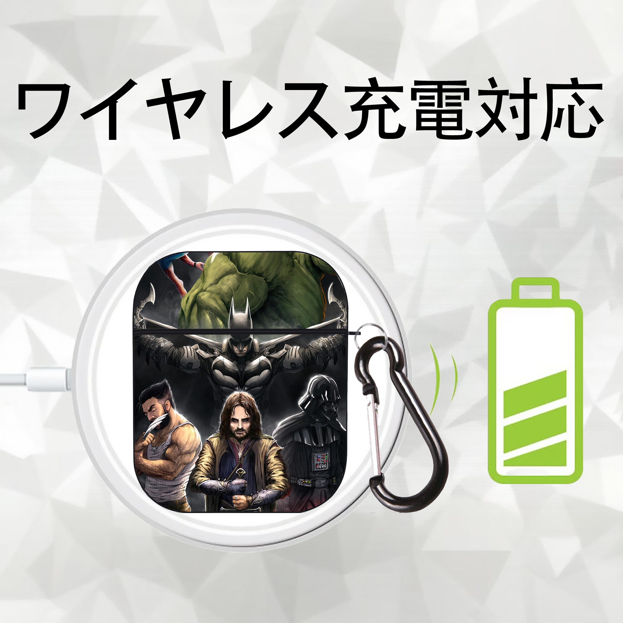 スター・ウォーズ Star Wars AirPods 第2世代保護ケース ハードシェル ブラック 耐衝撃・防指紋・カラビナ付き
