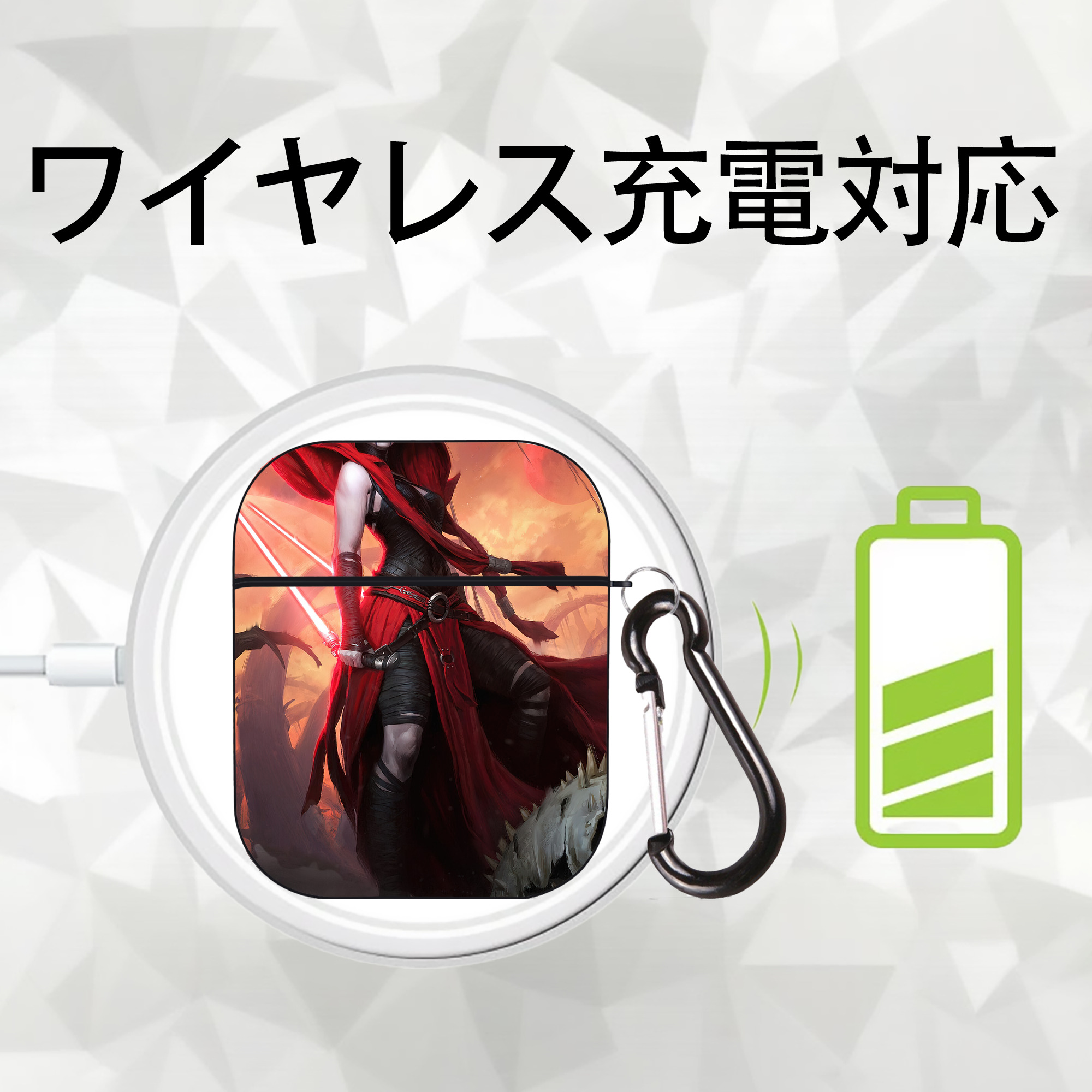 スター・ウォーズ Star Wars AirPods 第2世代保護ケース ハードシェル ブラック 耐衝撃・防指紋・カラビナ付き
