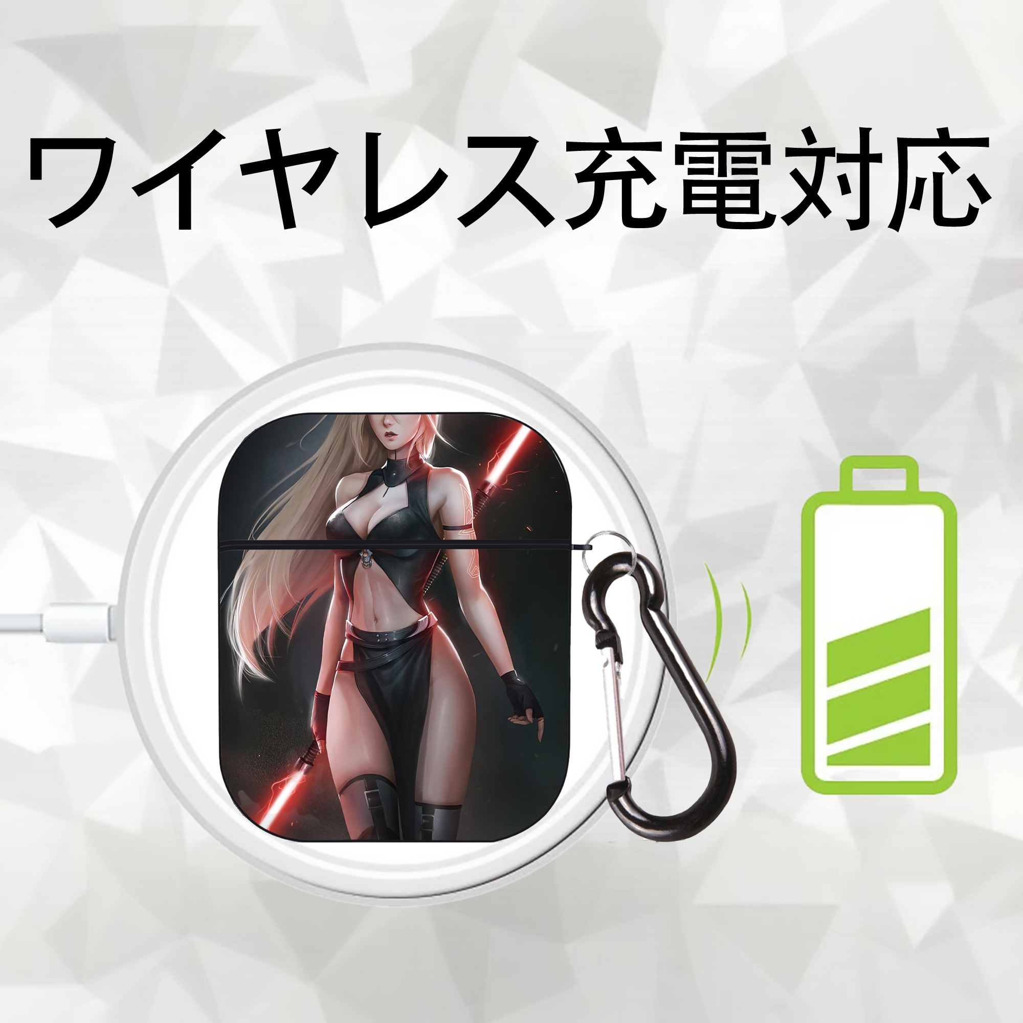 スター・ウォーズ Star Wars AirPods 第2世代保護ケース ハードシェル ブラック 耐衝撃・防指紋・カラビナ付き