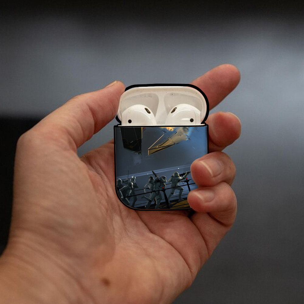 スター・ウォーズ Star Wars AirPods 第2世代保護ケース ハードシェル ブラック 耐衝撃・防指紋・カラビナ付き