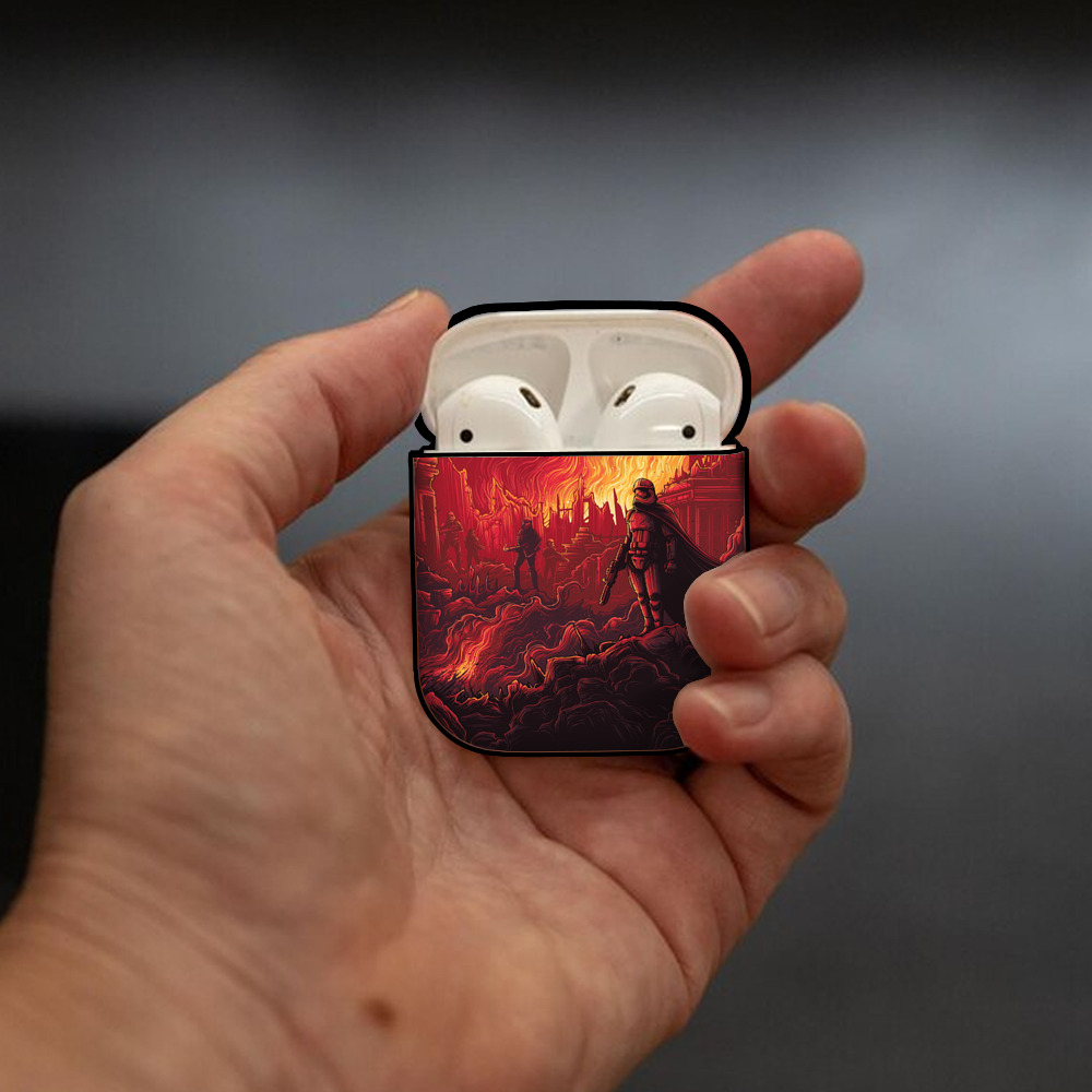 スター・ウォーズ Star Wars AirPods 第2世代保護ケース ハードシェル ブラック 耐衝撃・防指紋・カラビナ付き