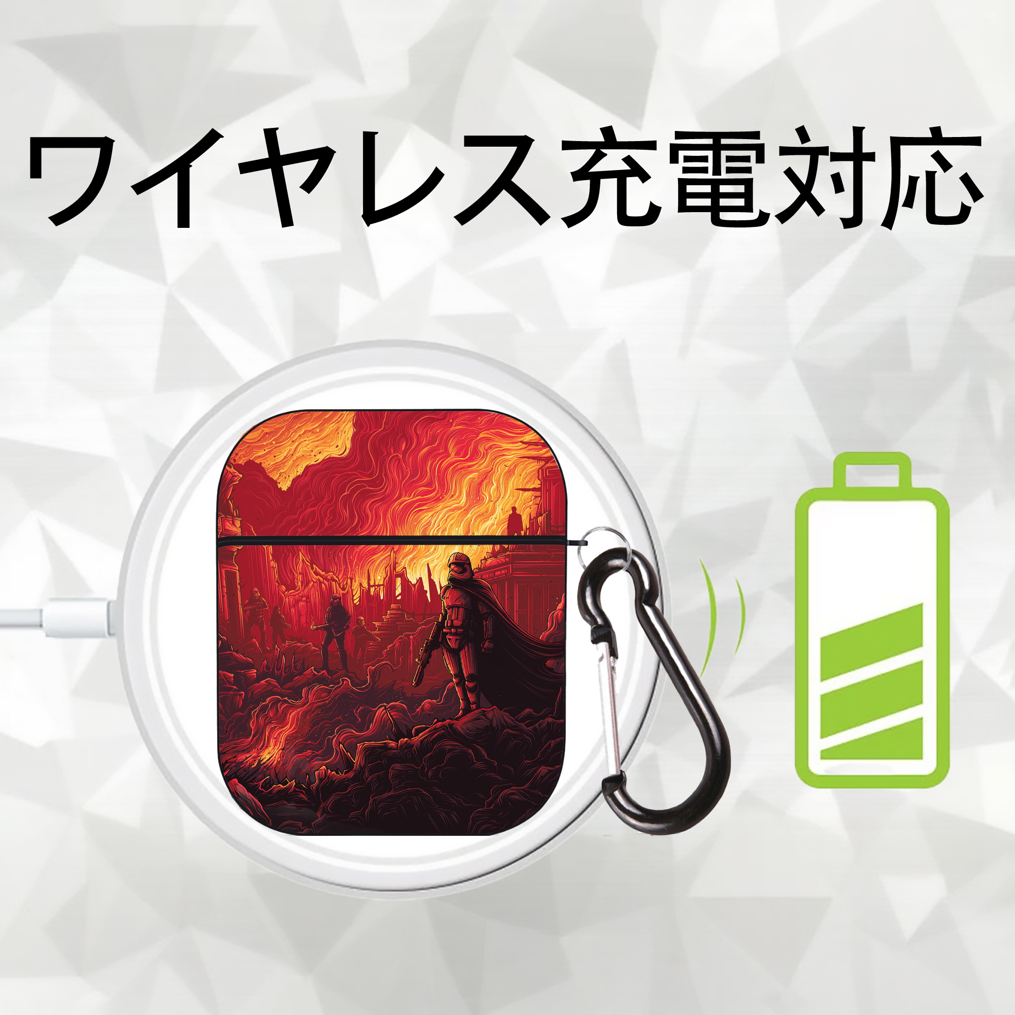 スター・ウォーズ Star Wars AirPods 第2世代保護ケース ハードシェル ブラック 耐衝撃・防指紋・カラビナ付き