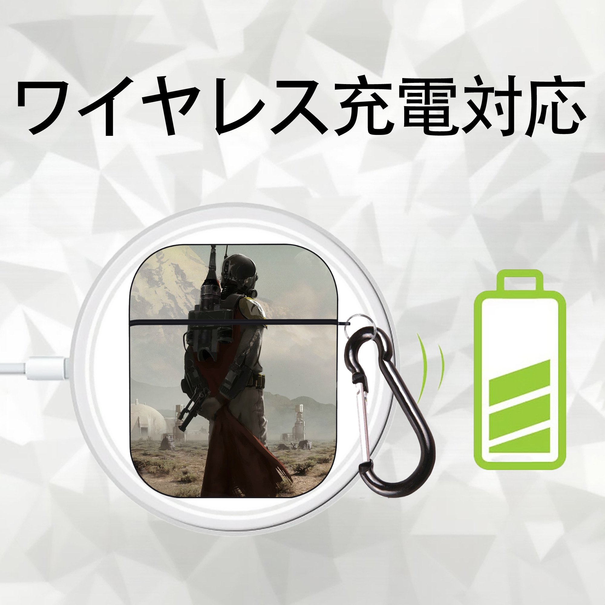 スター・ウォーズ Star Wars AirPods 第2世代保護ケース ハードシェル ブラック 耐衝撃・防指紋・カラビナ付き