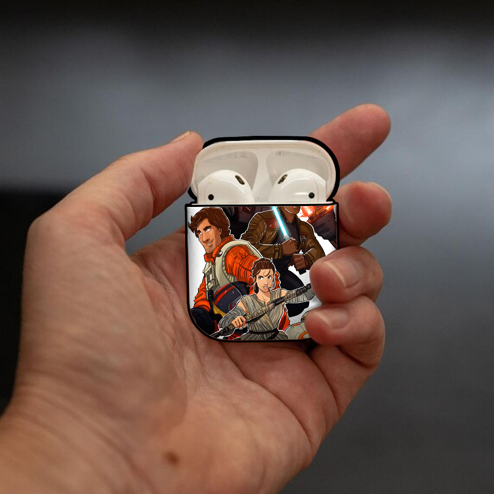 スター・ウォーズ Star Wars AirPods 第2世代保護ケース ハードシェル ブラック 耐衝撃・防指紋・カラビナ付き