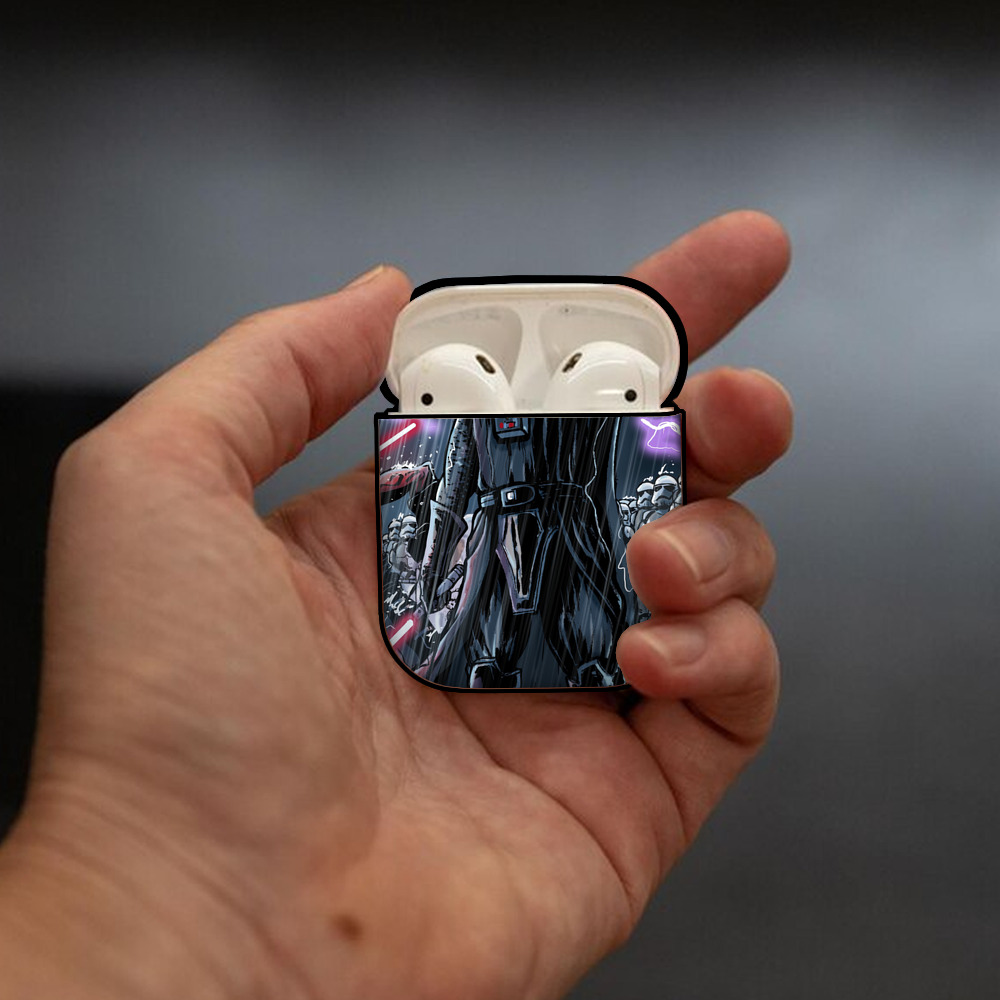 スター・ウォーズ Star Wars AirPods 第2世代保護ケース ハードシェル ブラック 耐衝撃・防指紋・カラビナ付き