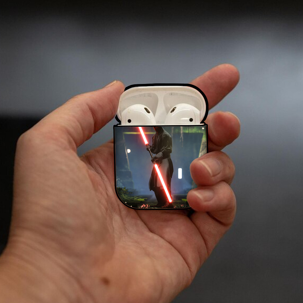 スター・ウォーズ Star Wars AirPods 第2世代保護ケース ハードシェル ブラック 耐衝撃・防指紋・カラビナ付き