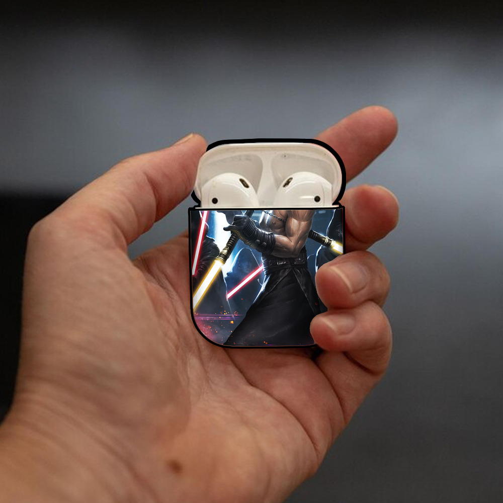 スター・ウォーズ Star Wars AirPods 第2世代保護ケース ハードシェル ブラック 耐衝撃・防指紋・カラビナ付き