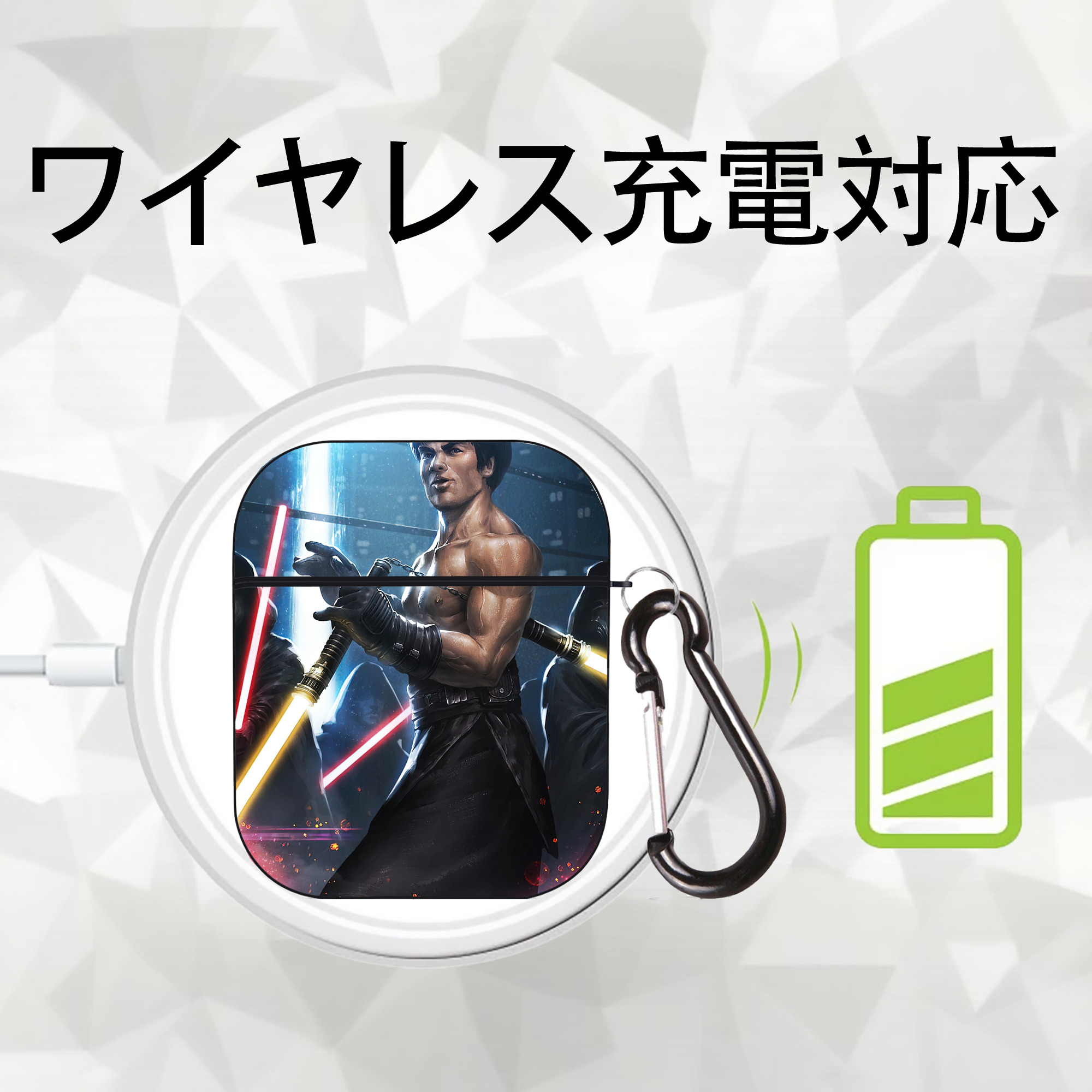 スター・ウォーズ Star Wars AirPods 第2世代保護ケース ハードシェル ブラック 耐衝撃・防指紋・カラビナ付き