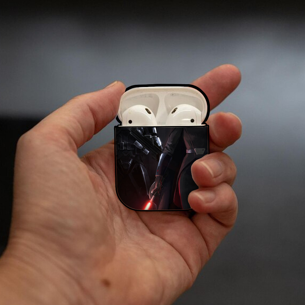 スター・ウォーズ Star Wars AirPods 第2世代保護ケース ハードシェル ブラック 耐衝撃・防指紋・カラビナ付き