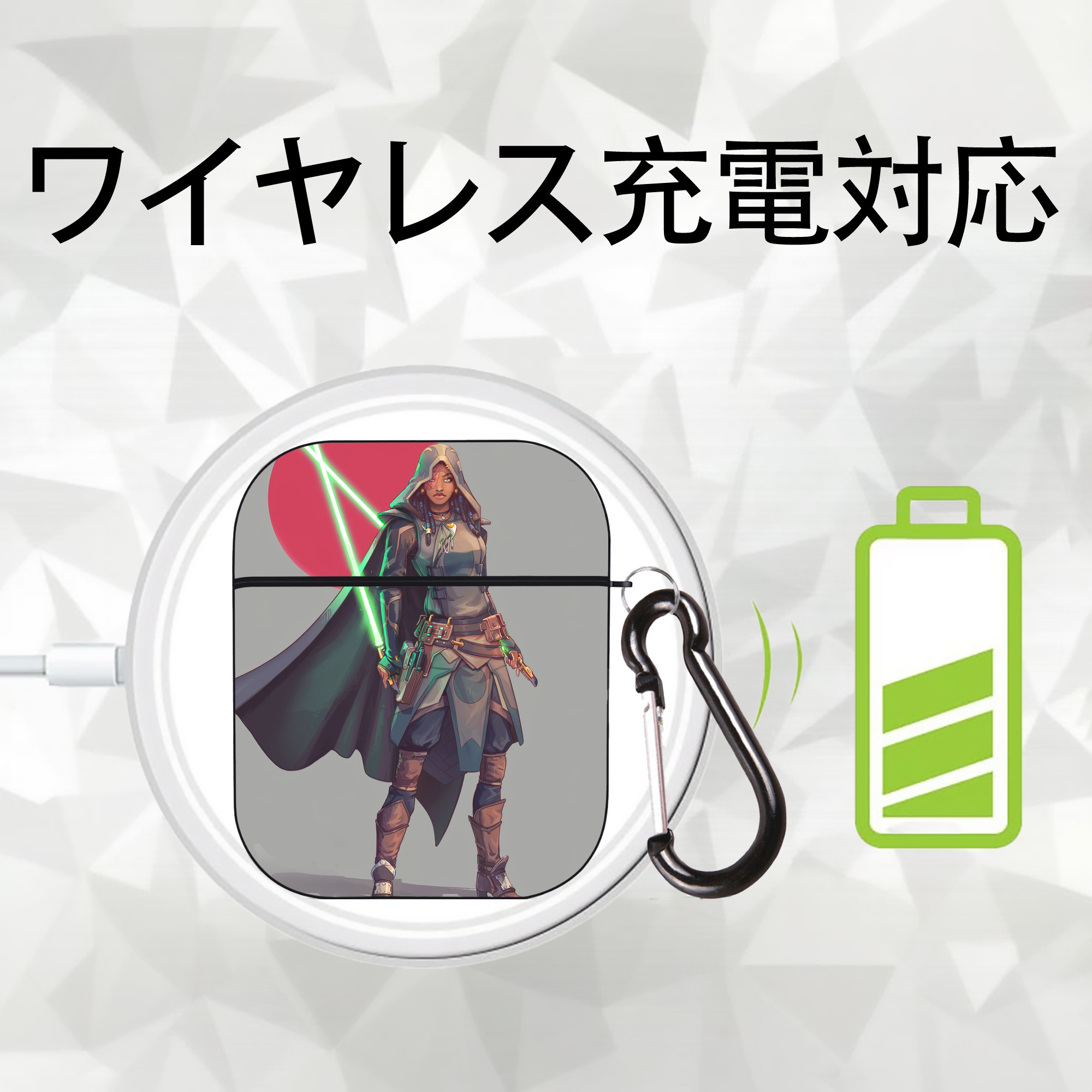 スター・ウォーズ Star Wars AirPods 第2世代保護ケース ハードシェル ブラック 耐衝撃・防指紋・カラビナ付き