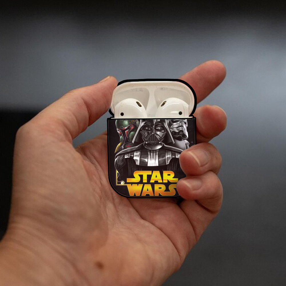 スター・ウォーズ Star Wars AirPods 第2世代保護ケース ハードシェル ブラック 耐衝撃・防指紋・カラビナ付き