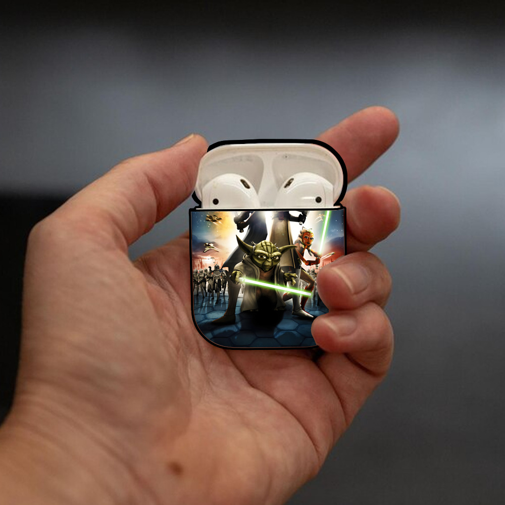 スター・ウォーズ Star Wars AirPods 第2世代保護ケース ハードシェル ブラック 耐衝撃・防指紋・カラビナ付き