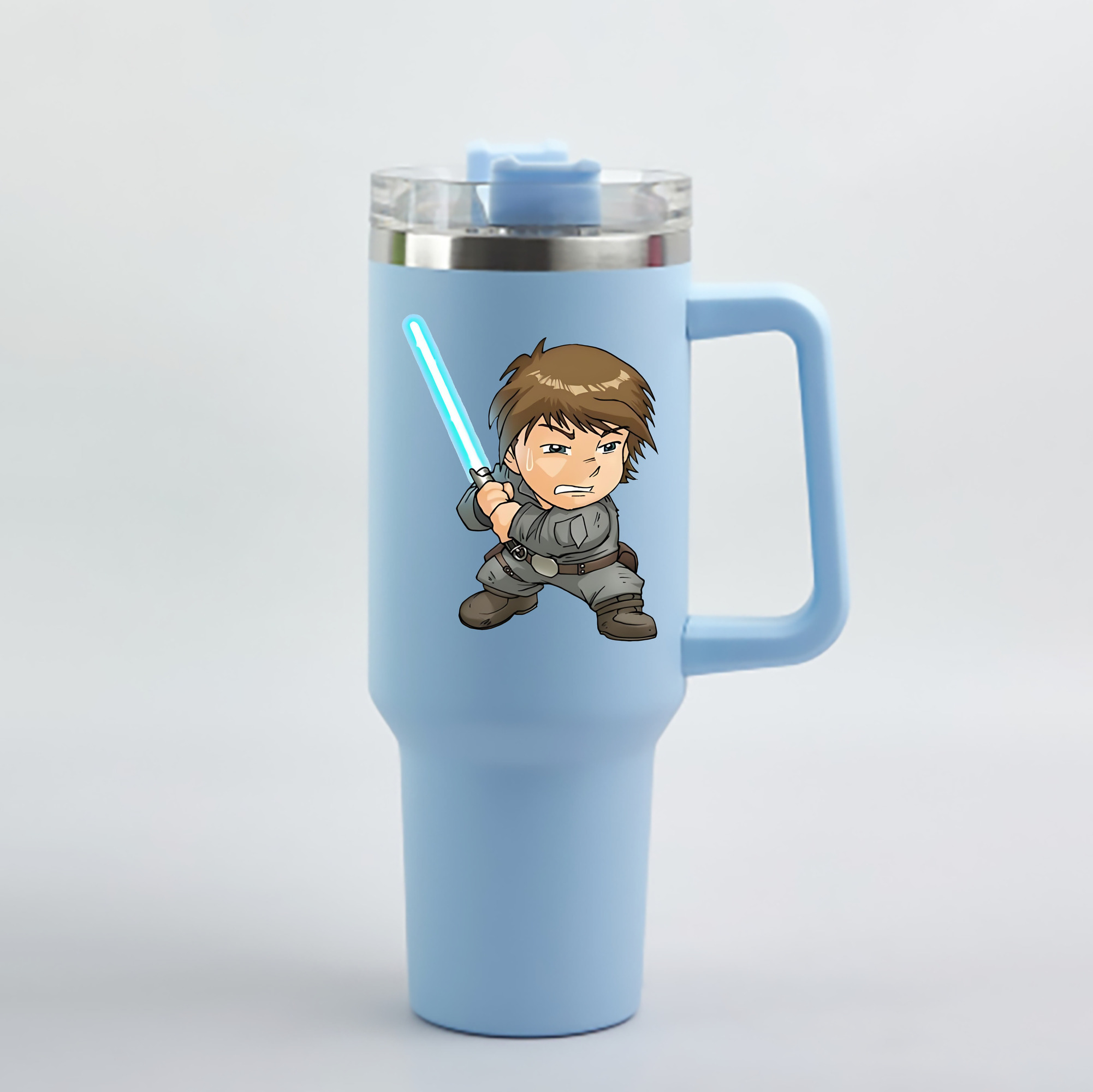 （画像用） スター・ウォーズ Star Wars 1200mL車用タンブラー - クリスタルステッカー（プラスチックストロー付き）