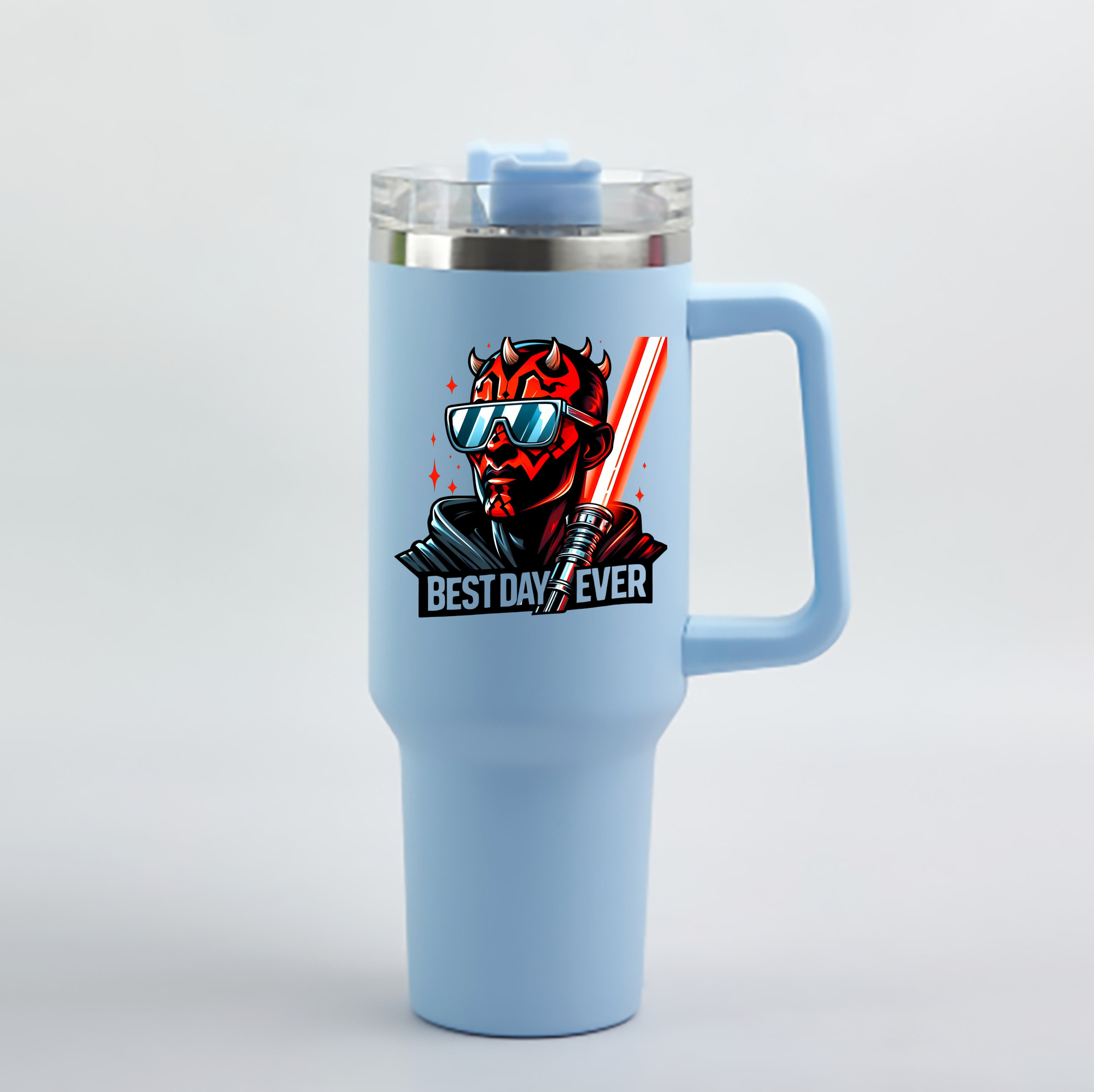 （画像用） スター・ウォーズ Star Wars 1200mL車用タンブラー - クリスタルステッカー（プラスチックストロー付き）