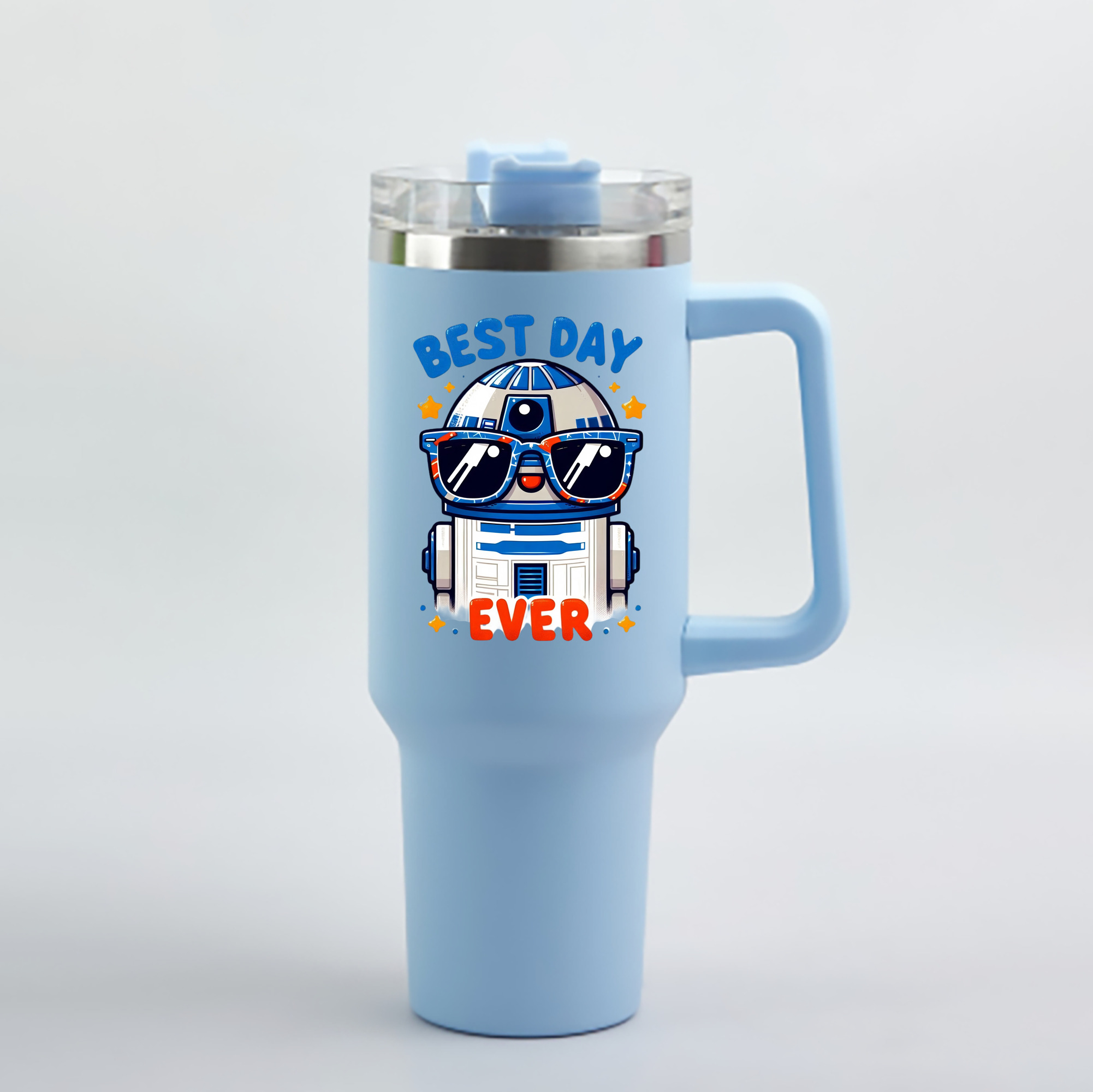 （画像用） スター・ウォーズ Star Wars 1200mL車用タンブラー - クリスタルステッカー（プラスチックストロー付き）