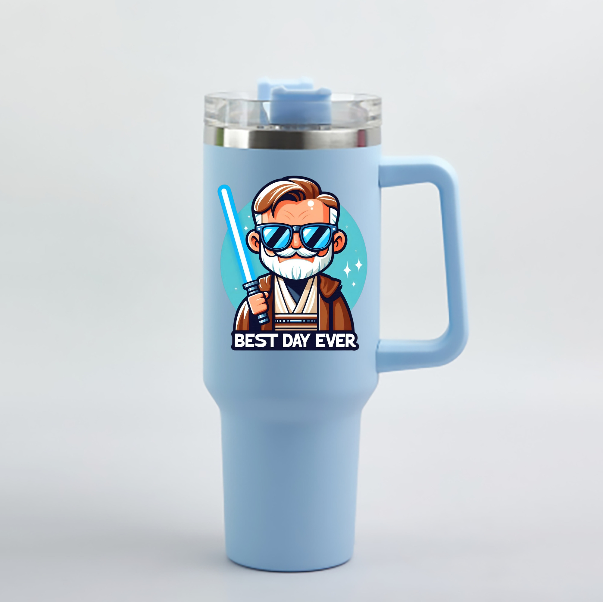 （画像用） スター・ウォーズ Star Wars 1200mL車用タンブラー - クリスタルステッカー（プラスチックストロー付き）