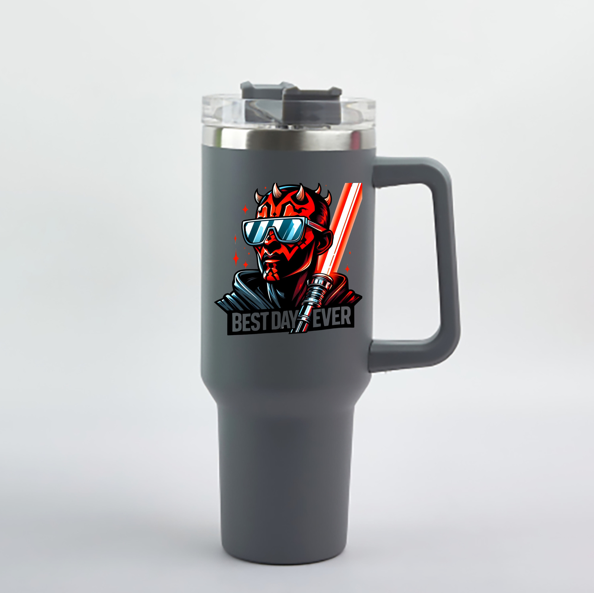 （画像用） スター・ウォーズ Star Wars 1200mL車用タンブラー - クリスタルステッカー（プラスチックストロー付き）