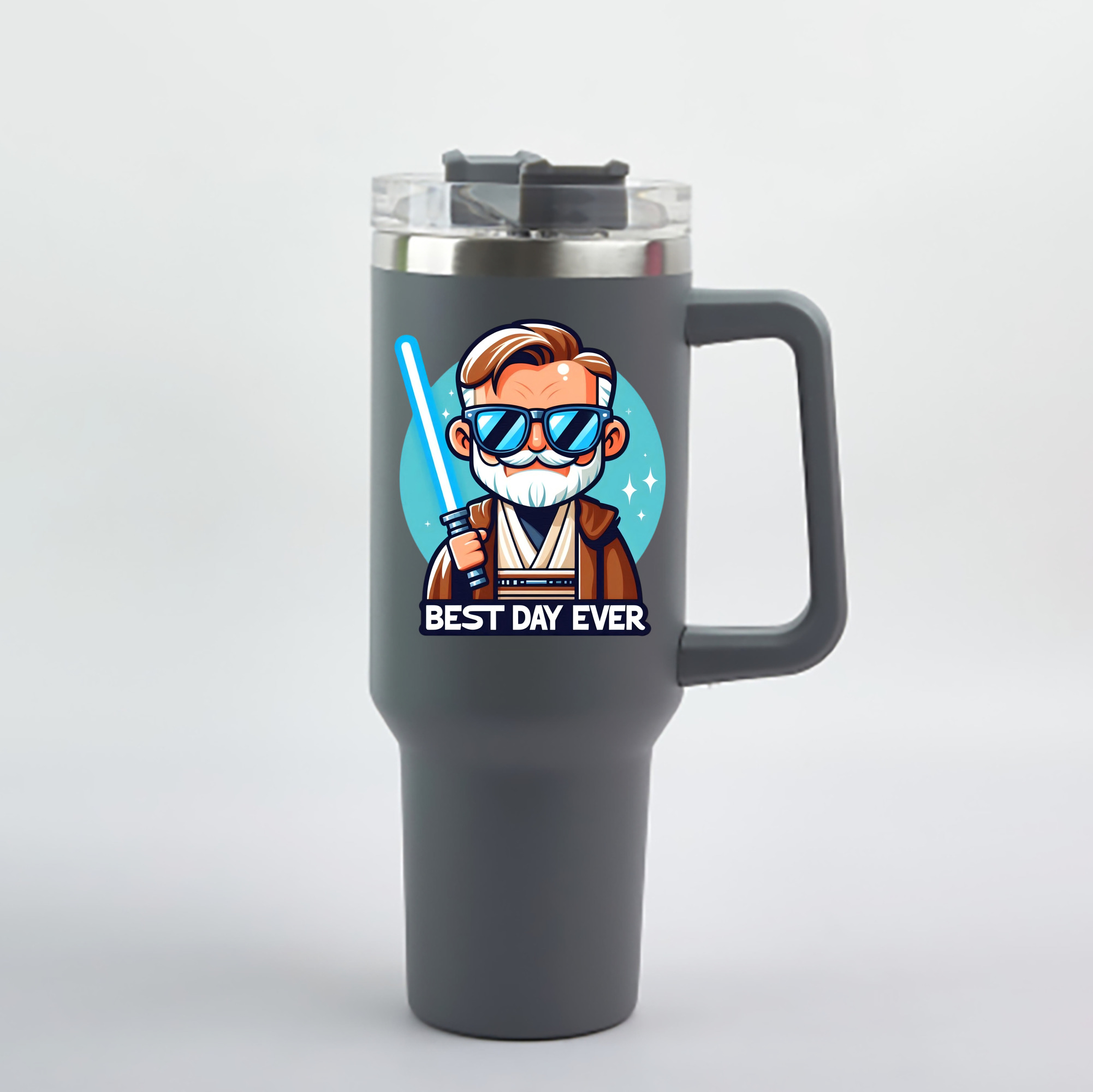（画像用） スター・ウォーズ Star Wars 1200mL車用タンブラー - クリスタルステッカー（プラスチックストロー付き）