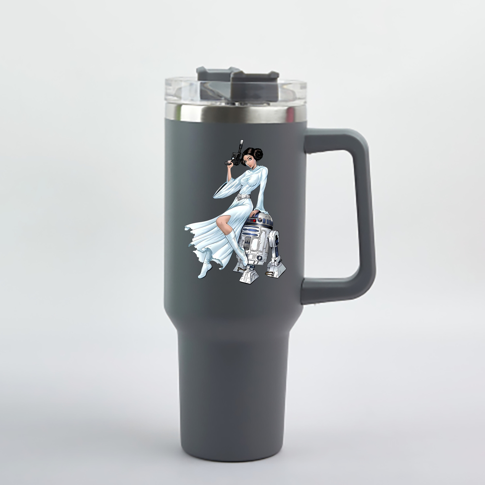 （画像用） スター・ウォーズ Star Wars 1200mL車用タンブラー - クリスタルステッカー（プラスチックストロー付き）