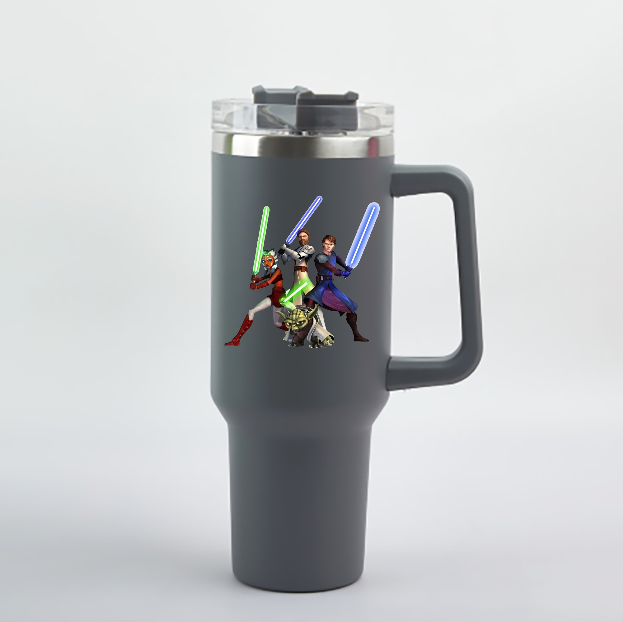 （画像用） スター・ウォーズ Star Wars 1200mL車用タンブラー - クリスタルステッカー（プラスチックストロー付き）