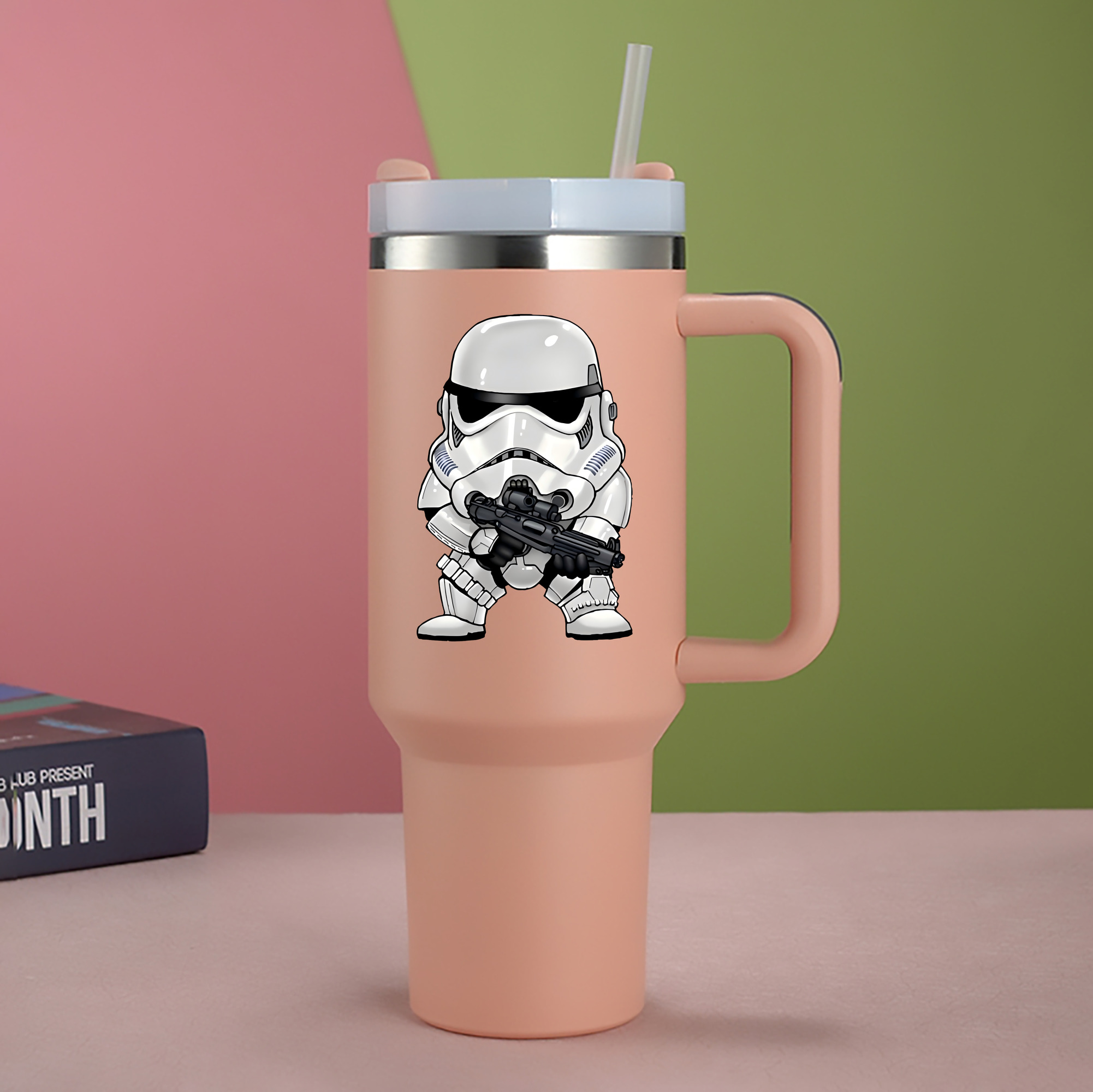 （画像用） スター・ウォーズ Star Wars 1200mL車用タンブラー - クリスタルステッカー（プラスチックストロー付き）