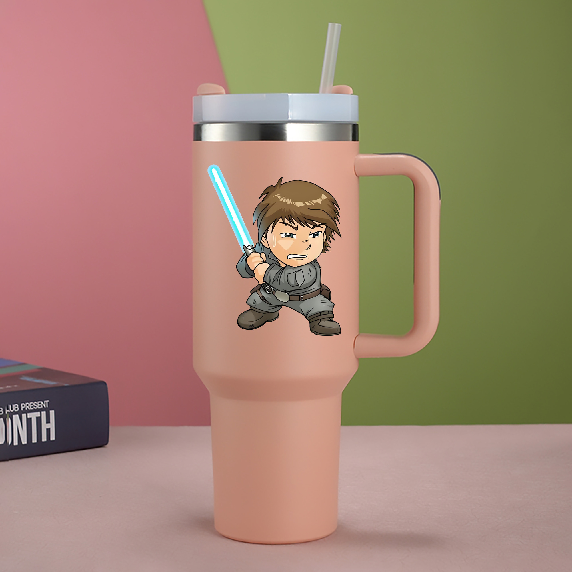 （画像用） スター・ウォーズ Star Wars 1200mL車用タンブラー - クリスタルステッカー（プラスチックストロー付き）
