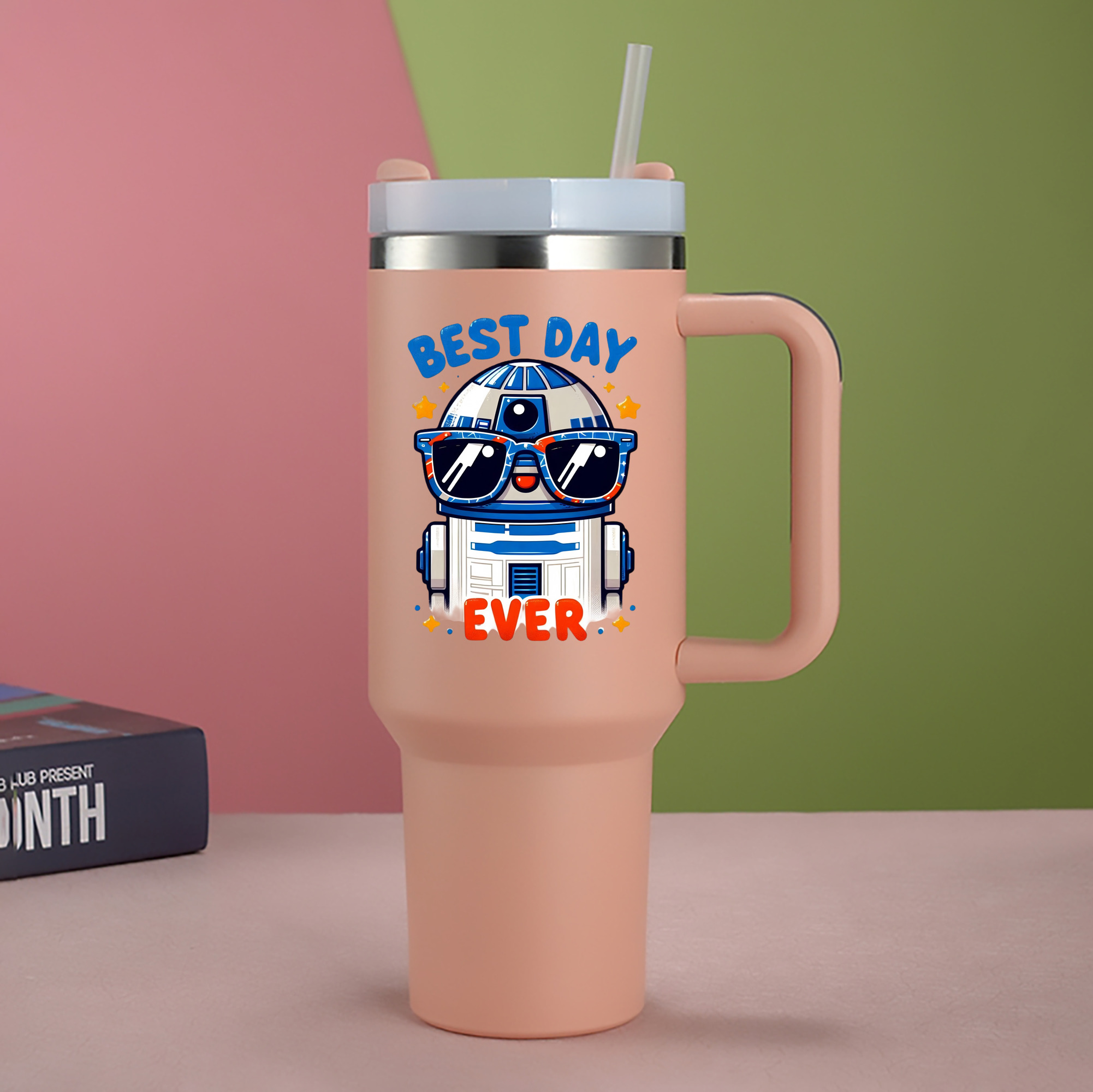 （画像用） スター・ウォーズ Star Wars 1200mL車用タンブラー - クリスタルステッカー（プラスチックストロー付き）