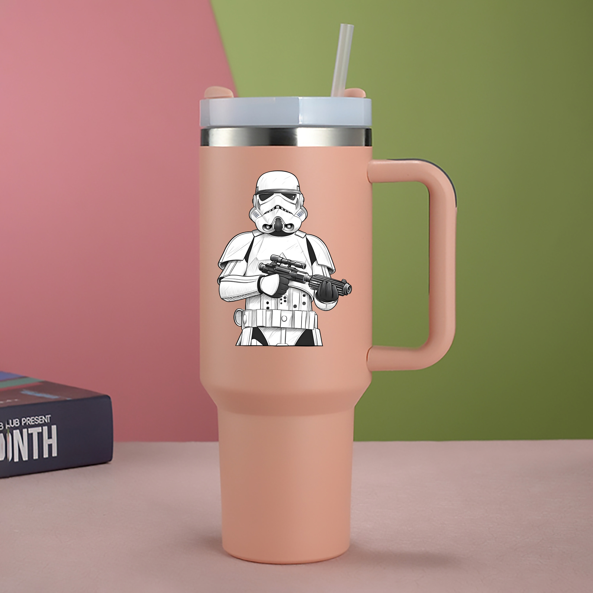 （画像用） スター・ウォーズ Star Wars 1200mL車用タンブラー - クリスタルステッカー（プラスチックストロー付き）