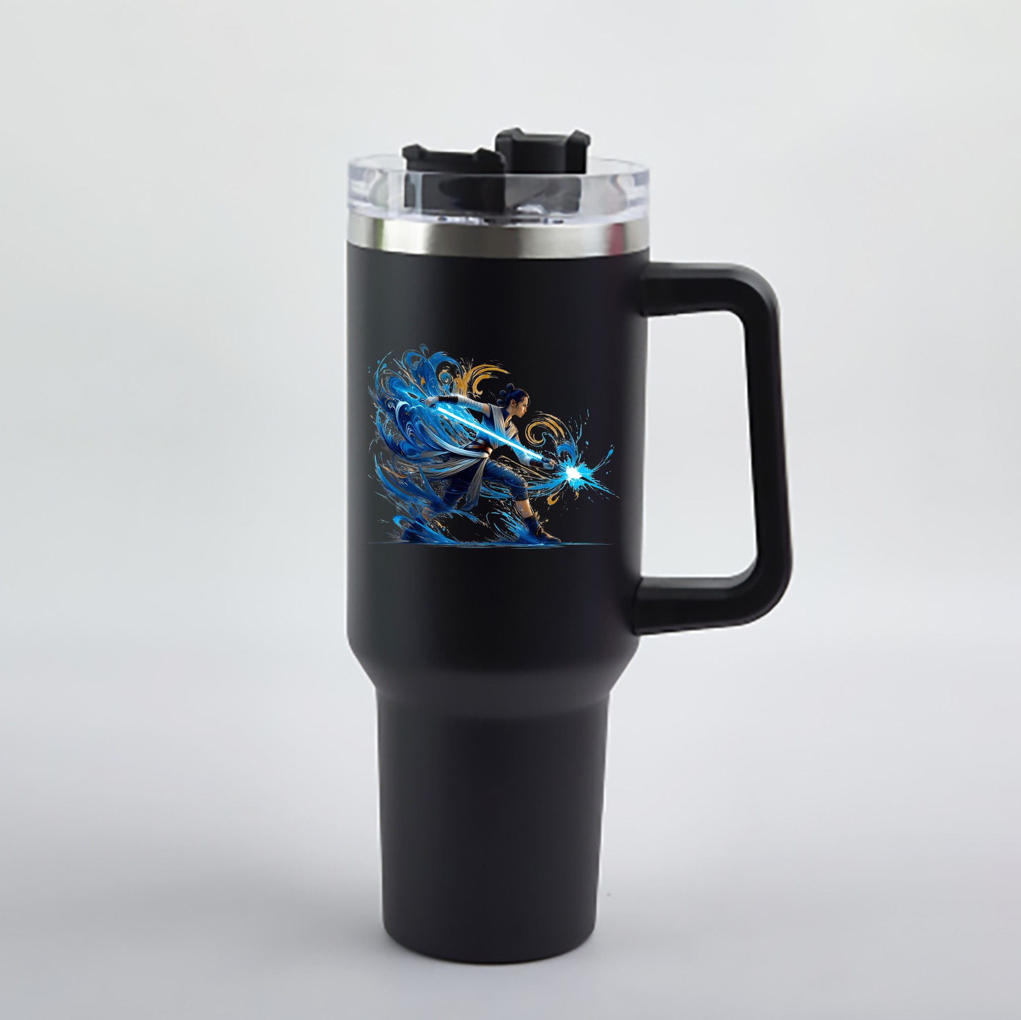 （画像用） スター・ウォーズ Star Wars 1200mL車用タンブラー - クリスタルステッカー（プラスチックストロー付き）