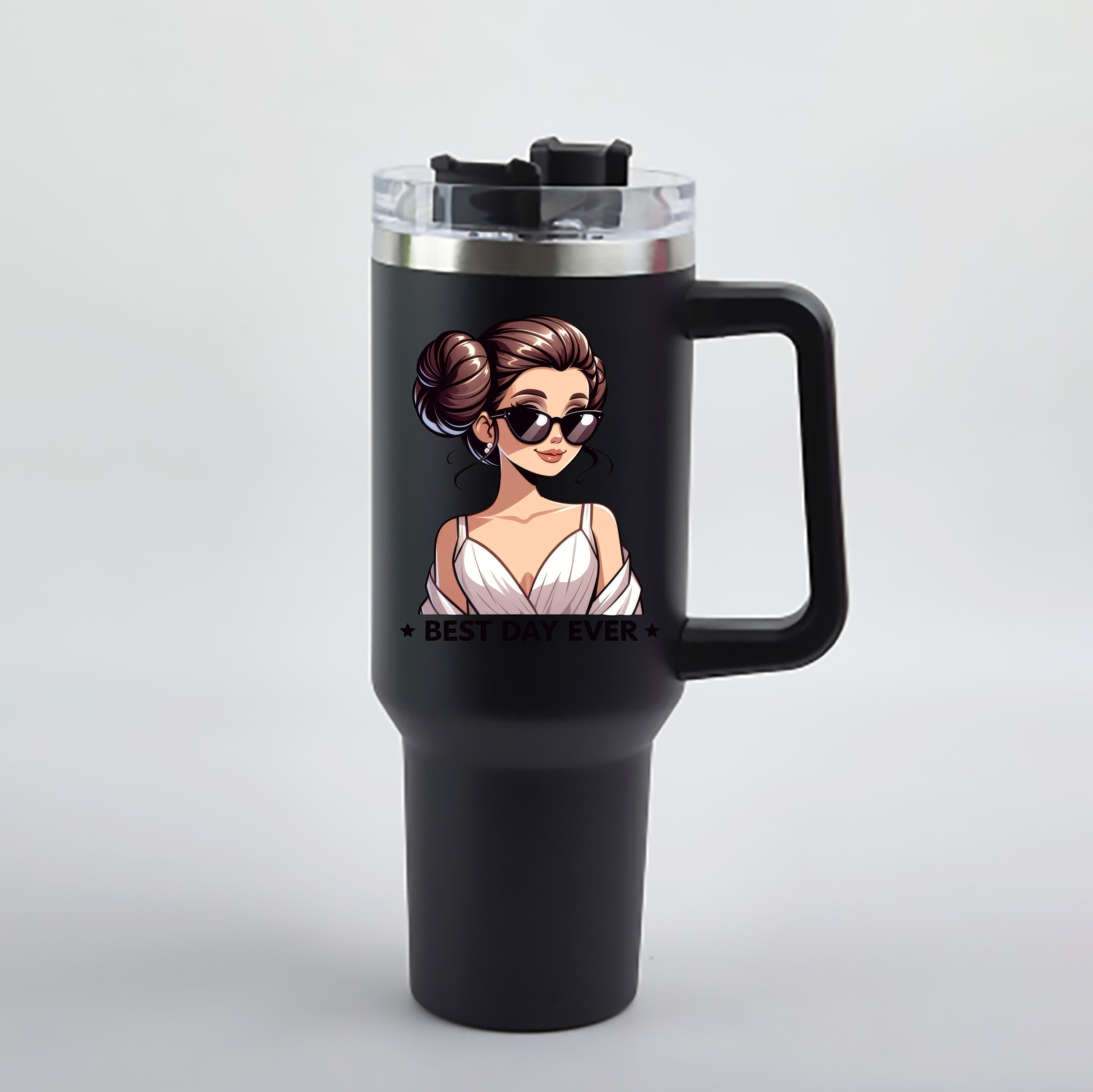 （画像用） スター・ウォーズ Star Wars 1200mL車用タンブラー - クリスタルステッカー（プラスチックストロー付き）